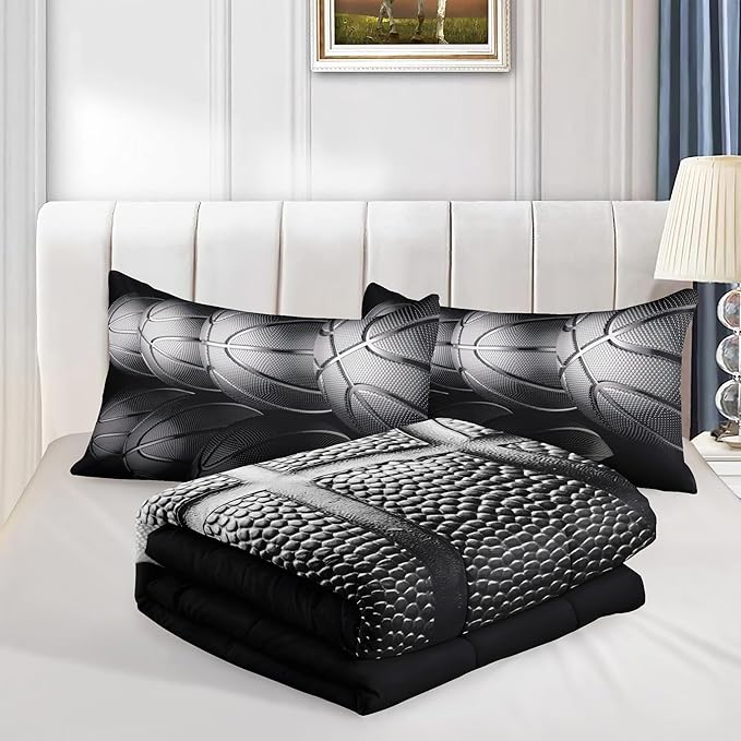 6 PCS Basketball Queen Comforter Sets,Queen Basketball Bedding Sets for Boys,Basketball Sports Comforter Set,Queen Size Bedding Sets for Boys,Bed in A Bag with Sheets(Queen-6 Pieces)