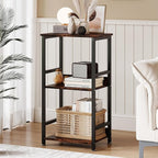 Small Bookshelf for Small Spaces, 3 Tier Small Book Shelf Organizer, Narrow Bookcase for Small Spaces, Small Bookcase for Bedroom, Living Room, Home, Office, 120 lbs Weight Capacity (Brown)