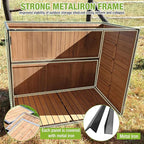 Outdoor Storage Shed with Metal Frame,Wooden Tool Cabinet for Trash Cans, House Garden Shed for Backyard Garden Patio Lawn