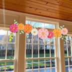 Paper Flowers Decorations for Wall, 3D Handmade Artificial Flowers for Wall Decorations, Pink Orange White, for Baby Girl Nursery Room Bulletin Board Decoration