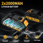 6" Mini Chainsaw Cordless,2 x 2.0Ah Battery Brushless Electric Chain Saw Tool-free Installation with 2 Chains & Guide Plates,Portable Handheld Motosierra for Tree Pruning Wood Cutting
