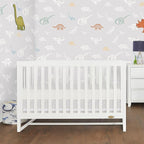 Arlo 5-in-1 Convertible Crib in White, JPMA Certified, 3 Mattress Height Settings, Non-Toxic Finish, Made of Sustainable and Sturdy Pinewood