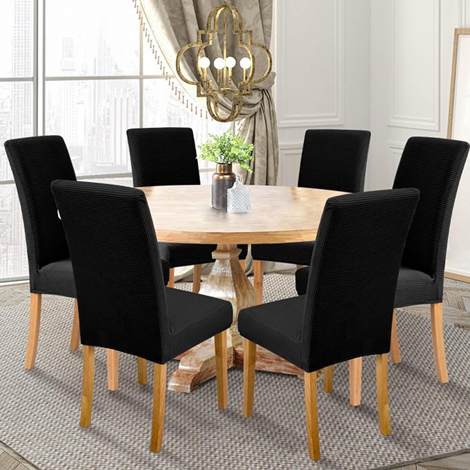 BIETYONE Waterproof Dining Chair Covers, Stretch Seat Protector, Washable | 8 Pack, Waterproof, Stretch Fit, Washable, Spill Resistant, Soft, Dining Chair Covers, Seat Protector