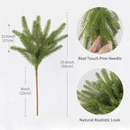 MISSPIN 12 Pcs 19.5 Inches Christmas Cedar Branches, Cedar Artificial Christmas Branches DIY Crafts Faux for Xmas Indoor Outdoor Home Decor