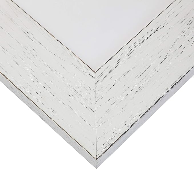 Craig Frames 24x36 White Picture Frame, Rustic Wood Wall Decor for Art | A lightweight, shatter resistant acrylic front, made in the USA for a gallery display