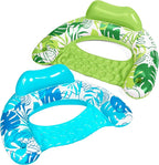SLOOSH Inflatable Pool Floats Adult,2 Pack Pool Chairs with Cup Holders,Blow up Floats Chair,Hammock Noodle Mat for Relaxing Summer Water Fun Swimming Party Beach
