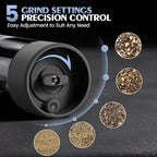 Electric Salt and Pepper Grinder Set Automatic Battery Pepper Mill Shakers Adjustable Coarseness Upgraded Larger Capacity with Led Home and Kitchen Appliances(Dark Gray)