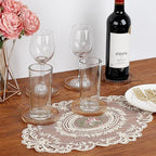 Modern Clear Coasters Set of 5- Glass Cute Coasters for Drinks, Amber | Crystal Coaster Round Chic Cup Mat Cute Coffee Table Coaster for Kitchen, Bar, Dining Room, Living Room, Patio