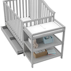 Graco Solano 4-in-1 Convertible Crib and Changer with Drawer (Pebble Gray) – Crib and Changing Table Combo with Drawer, Includes Changing Pad, Converts to Toddler Bed, Daybed and Full-Size Bed