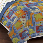 Dream Factory Dinosaur Blocks Ultra Soft Microfiber Boys Comforter Set, Blue, Twin