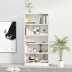 5-Tier Bookshelf, Wood Display Storage Shelves 67.3" Tall Bookcase Open Bookshelf for Home Office, Living Room and Bedroom,White