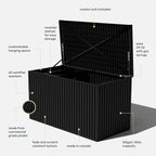 Veradek Everything Deck Box 120 Gallon | Lockable Storage Box and Organization for Patio Furniture, Outdoor Cushions, Throw Pillows, and Garden Tools
