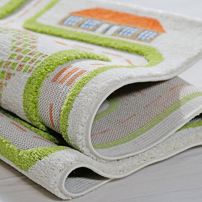 IVI 3D Play Rugs, Traffic Green, 39 x 59 inches