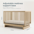 Storkcraft Santorini Deluxe 5-in-1 Convertible Crib with Bonus Toddler Guardrail (Driftwood) – GREENGUARD Gold Certified, Toddler Guardrail Included in Box, Fits Standard Crib Mattress