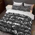 Sunnycitron Gamer Bedding Sets for Boys Gaming Comforter Boys Bedding Sets Queen Comforter Sets Gamer Bed Set Teen Boy Gamer Room Decor Gaming Comforter Set,1 Comforter 2 Pillowcases