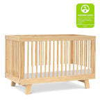 babyletto Hudson 3-in-1 Convertible Crib with Toddler Bed Conversion Kit in Natural, Greenguard Gold Certified