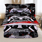 Sunnycitron Red Gamer Comforter Set for Boys Gaming Bedding Set Teens Game Room Decor Twin (1 Comforter + 2 Pillowcase)