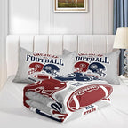 Datura home American Football Comforter Set Vintage Grey American Football Printed Quilt Bedding Set with 1 Comforter and 2 Pillowcases for Boys and Girls Bedroom All Season(Football Grey Queen)
