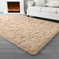 Super Soft Fluffy Shaggy Rugs for Living Room Bedroom, Fuzzy Plush Area Rugs for Girls Kids Room Nursery Home Decor, Furry Dorm Rug Cute Non-Slip Indoor Floor Carpet 6x9 Feet, Beige