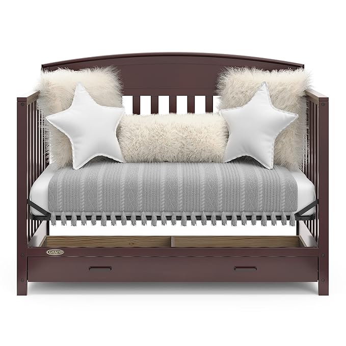 Graco Benton 5-in-1 Convertible Crib with Drawer (Espresso) - Converts from Baby Crib to Toddler Bed, Daybed and Full-Size Bed, Fits Standard Full-Size Crib Mattress, Adjustable Mattress Support Base