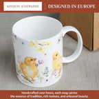 Maison d' Hermine Coffee Mug with Handles Tea Cups (12 Ounce, Pack of 2) | Fine Bone China Coffee Mugs for Hot Beverages Cappuccino Latte Home Restaurant Hotel Spring Summer -Easter Zest