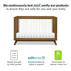 DaVinci Otto 3-in-1 Convertible Crib in Walnut with Acrylic Slats, Greenguard Gold Certified