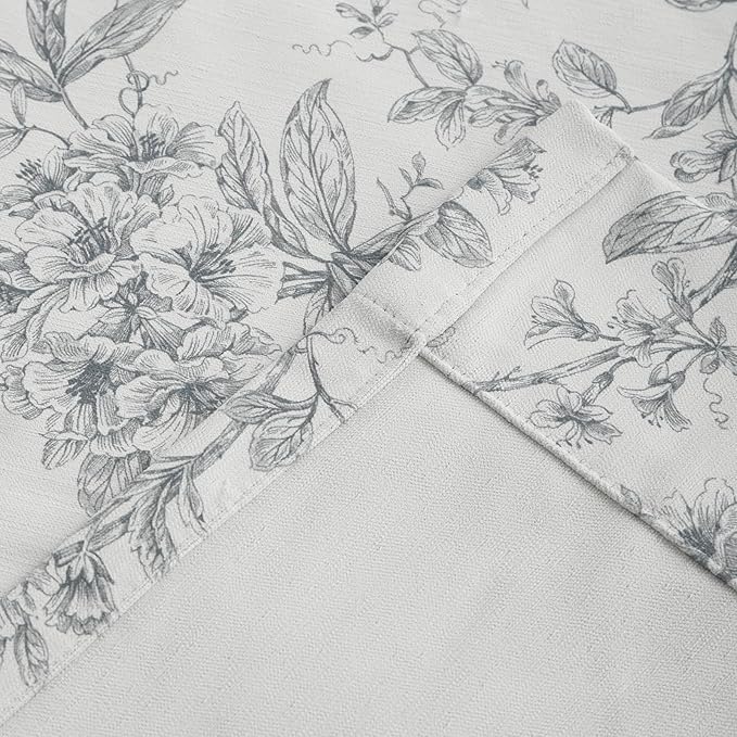 Pinch Pleated Vintage Floral Curtains - Room Darkening Drapes for Bedroom Living Room.2 Panels,84 Inches Wide 106 Inches Long