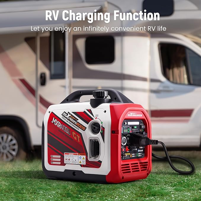maXpeedingrods 4000 Watt Dual Fuel Inverter Generator with Bluetooth® Control Start and Display, RV Ready, Electric Start, Quiet for Outdoor Camping, Home Backup, Garden，PGMA Compliant