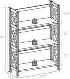 Casual Home Montego 3-Shelf Folding Bookcase, Natural (New)