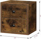 Magic DIY Cube Storage Organizer Stackable Cubes For Home Books Clothes Toy -Modular Cubby Storage System -Closet Organizer -Bookcase Closet (Antique brown, Drawer Cube)