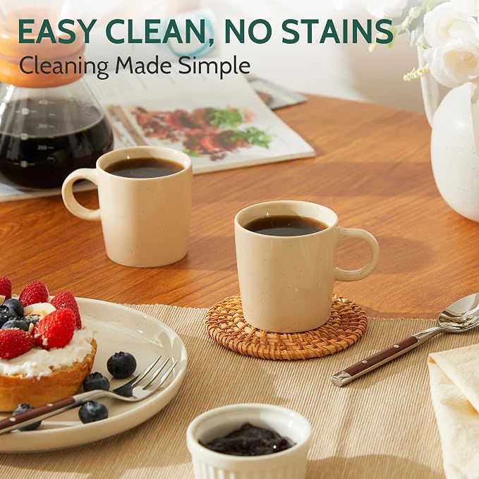 Sweese 4-Pack Porcelain Espresso Cups, Beige High-Grade Durable Professional, 3.5 Fluid Ounces nan nan
