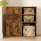 Magic DIY Cube Storage Organizer Stackable Cubes For Home Books Clothes Toy -Modular Cubby Storage System -Closet Organizer -Bookcase Closet (Antique brown, Drawer Cube)