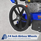 BILT HARD Walk Behind String Trimmer, 170cc 4-Cycle Gas Brush Hog Mower, 22 Inch Cutting Diameter, Push Weed Eater with 14 Inch Flat Free Wheels, Brush Cutter for Farm, Lawn, Yard