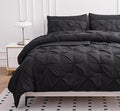 LANE LINEN California King Comforter Set, 7 Piece Cal King Bed in a Bag, Pintuck Cal King Bedding Set, Soft Cali King Bed Set, Cal King Bedding Comforter Sets with Sheets, Pillowcases & Shams - Grey