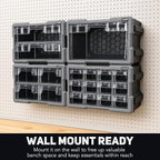 2 Drawer Modular Stackable Storage Organizer with Clear Drawers, Removable Handle, Interlocking System, Wall Mount Compatible Tool Storage Box