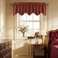 Rust Classic Velvet Valance 52x18 Inch 1 Panel | Earth Tone Wavy Kitchen Curtains, Vintage Window Treatment for Living Room, Bathroom, Small Windows, Christmas Decor
