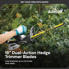 Sun Joe 24V IONMAX Cordless Leaf Blower, Grass and Hedge Trimmer Outdoor Garden Combo Power Tool Kit with Batteries and Charger, 24V-GT4MAX-LTE