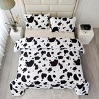 SDY 3 Pieces Milk Cow Print Stuff Bedding Comforter Set Full with 2 Pillowcases for Kids Teens Girls Women, Microfiber, Easy Wash, Light Breathable Cozy White Base Cute Milk Cow Pattern, Full Size…