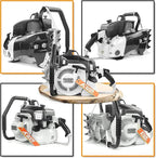 FARMMAC F070W Gas Chainsaw with 42 Inch Alloy Solid Bar, 105cc 2-Cycle Gasoline Power Chain Saws, 4.8KW 6.5HP Power Chain Saw, All Parts Compatible with MS070 090 (F070W WITH 42 INCH BAR/CHAIN)