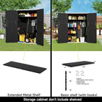 Vertical Outdoor Storage Cabinets,Plastic Sheds&Outdoor Storage with Floor,Outdoor Storage Box Waterproof/Lockable for Garage,Bike,Tools Storage Shed (57Cu.ft)