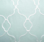 MIUCO Moroccan Embroidery Semi Sheer Curtains Faux Linen Grommet Panels for Living Room 52 x 84 Inch 2 Panels Set, Subtle Green