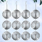 Owl Bird Deterrents for Outside,3D Stainless Steel Wind Spinners Outdoor Decor,Reflective Bird Scare Discs Set,Shiny Bird Reflectors to Keep Woodpecker Pigeon Away from House Patio Yard Porch