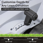 13-Inch 2-in-1 Electric Dethatcher and Scarifier Lawn Dethatcher with 8-Gallon Removable Thatch Collection Bag, 4-Position Depth Adjustment, 12 Amp, Quick-Fold, Keeps Lawn Healthy