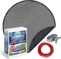 Winter Swimming Pool Cover for 24 ft Aboveground Round Pool Size, Top Choice Series, Solid Material, Color - Platinum Gray, Pool Cover Choice 3024-4CHOICE