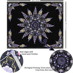 Damanse Floral Tapestry Wall Hanging Cute,Boho Wall Tapestry for Bedroom Aesthetic,Mandala Living Room Decor for Teen Girls (Purple, 49.20" x 59.10")