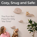 Accessory ADD-ON Set of 4 Facades Covers Compatible with Cat Wall Shelves by Pryde Pets - 100% Sustainable PET Felt - Climbers Sold Seperately - Cats Shelf Privacy and Safety Bumpers (Oatmeal)