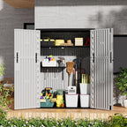 Outdoor Storage Shed Waterproof,Resin Storage Sheds Outdoor with Floor,Outdoor Storage Cabinet for Garage Storage, Pool Storage, Bike, Garden (57Cu.ft)