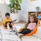 ECR4Kids Leaf Floor Seat, Rocker Chair, Orange, 6-Piece