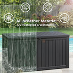 150 Gallon Resin Deck Box, Large Indoor and Outdoor Storage Box, Weatherproof and UV Resistant Outdoor Storage Box with Built-in Steel Beams for Patio, Cushions, Pool Supplies
