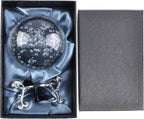 Crystal Ball Glass Globe Decor - Crystal Sphere with Stand & Gift Box, Clear Decorative Crystal Globe, 3D Crystal Ball for Home Decor Photography, Gazing Divination Fengshui Meditation, 4 inch/100mm